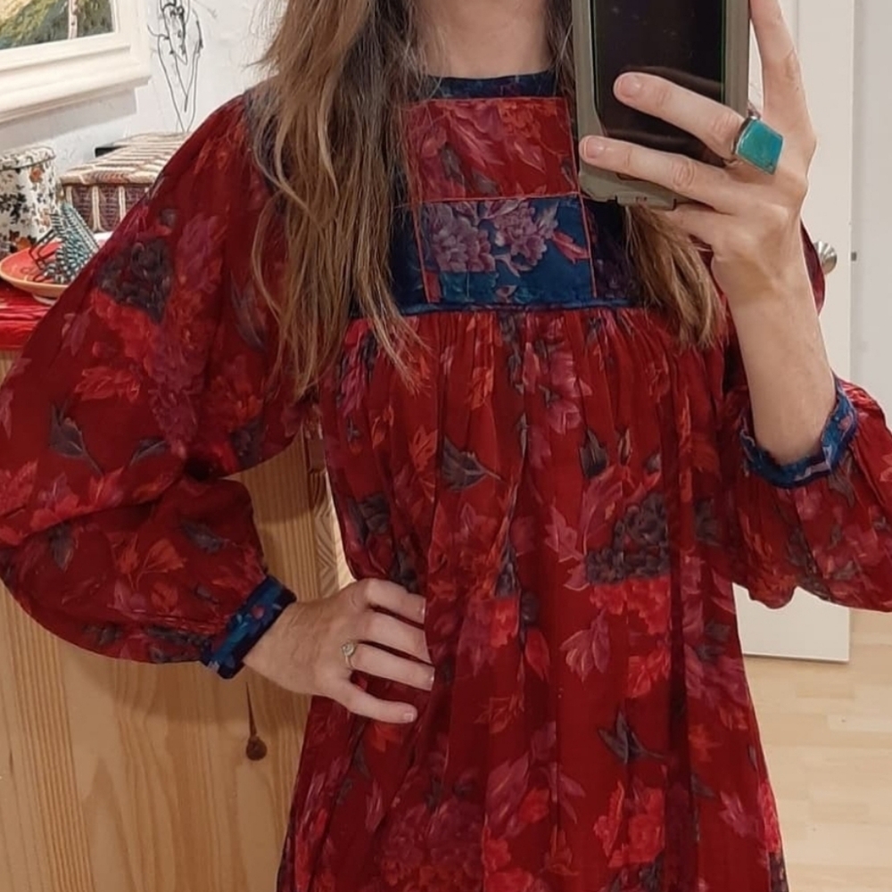 Vintage Phool Indian Cotton Dress S